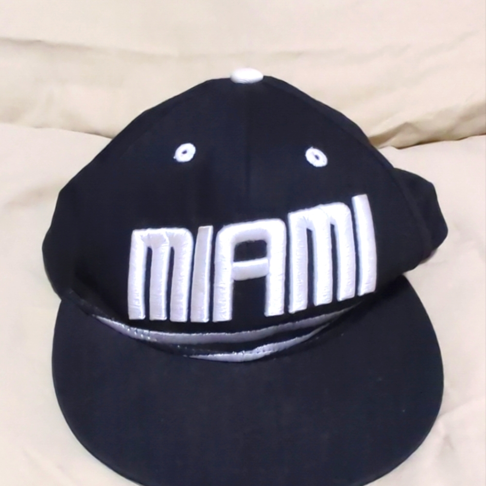 Miami American Basketball Association Adult Unisex Flat Brim Black